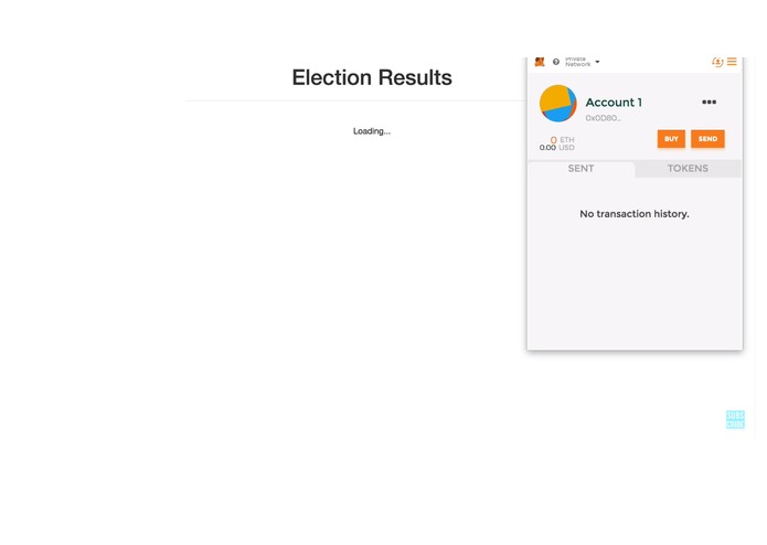 Decentralized voting application using ethereum blockchain – screenshot 2