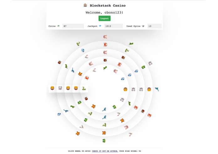 Blockstack Casino - A blockchain casino game – screenshot 2