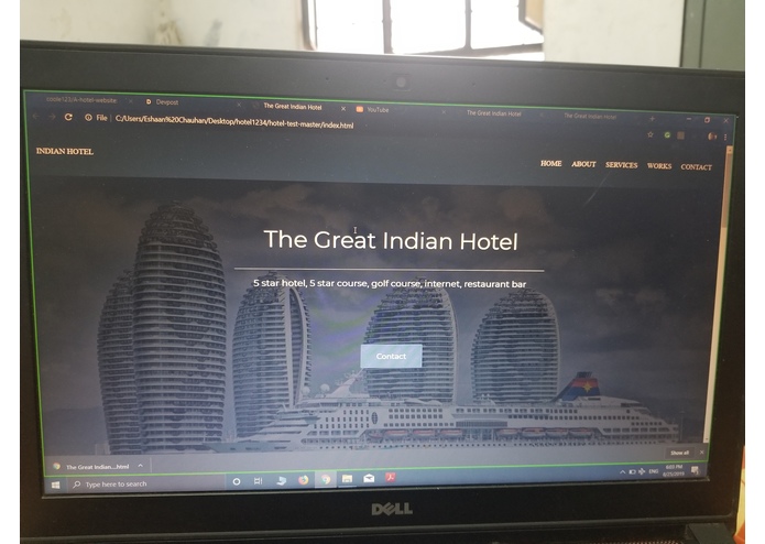 A hotel website – screenshot 1