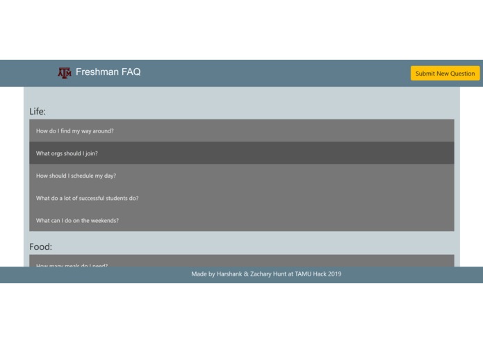Freshman FAQ – screenshot 1