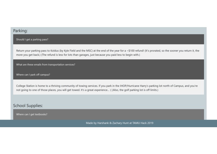 Freshman FAQ – screenshot 2