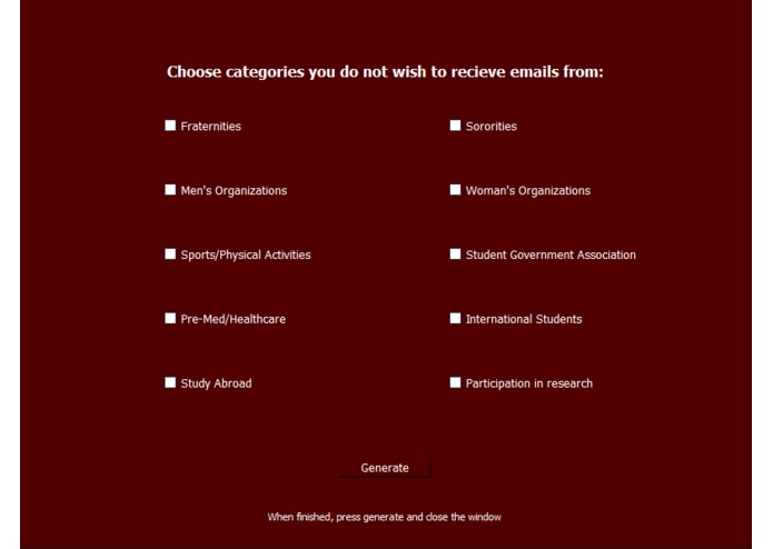 BTHOspam – screenshot 1