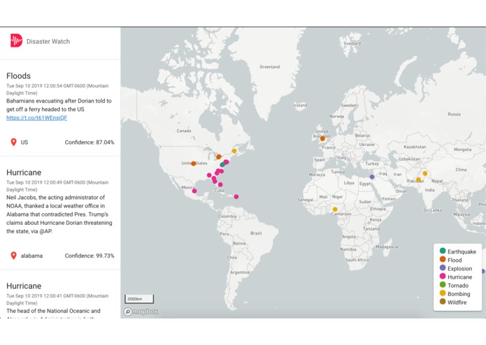 Disaster Watch on Azure – screenshot 1