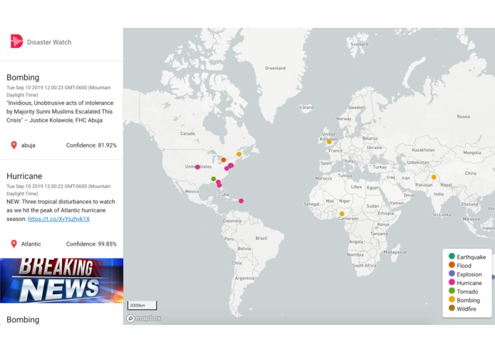 Disaster Watch on Azure – screenshot 3