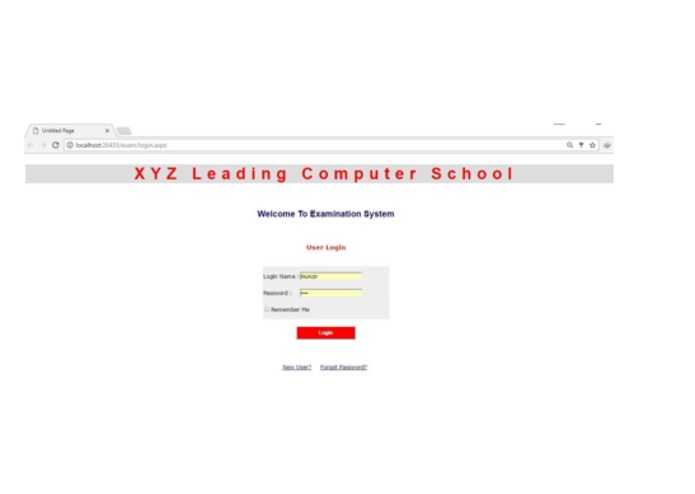 Online exam system  – screenshot 1