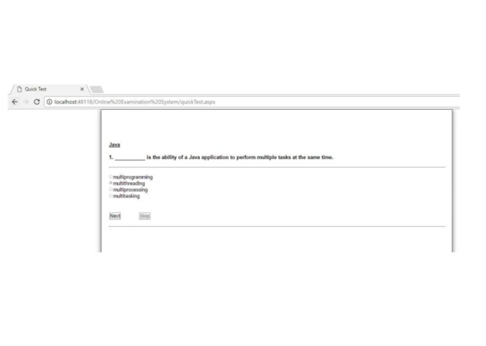 Online exam system  – screenshot 5