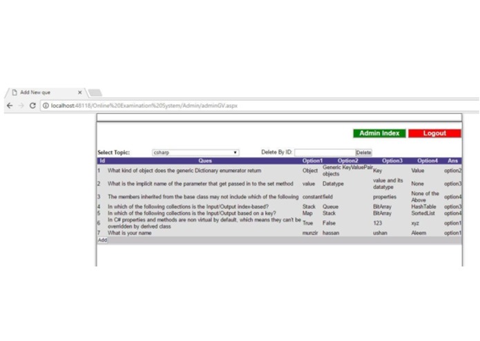Online exam system  – screenshot 7