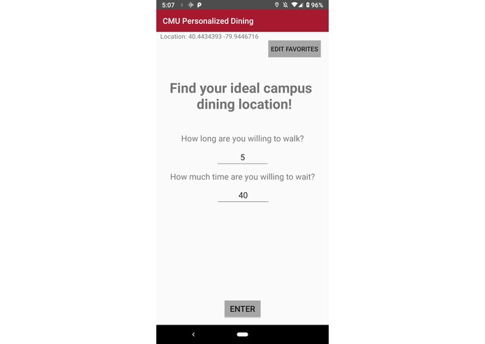 CMU Personalized Dining – screenshot 1