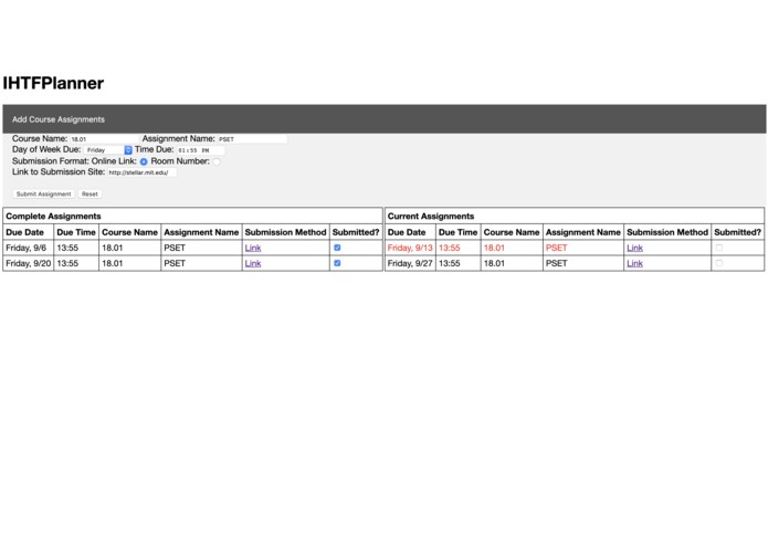IHTFPlanner – screenshot 2