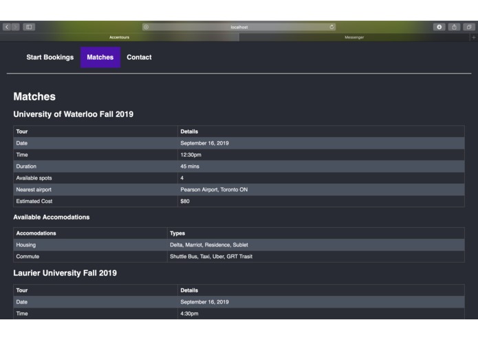 AccenTours API Challenge Hack – screenshot 3