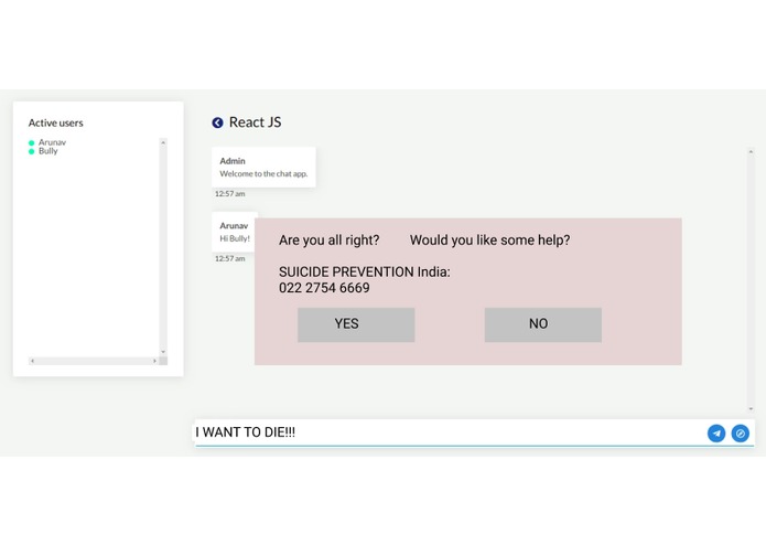 Online suicidal tendencies reporter – screenshot 2
