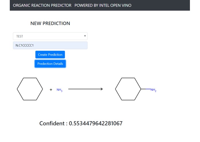 Organic Compounds predictor using Open VINO – screenshot 3