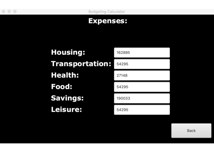 Budget Calculator – screenshot 2