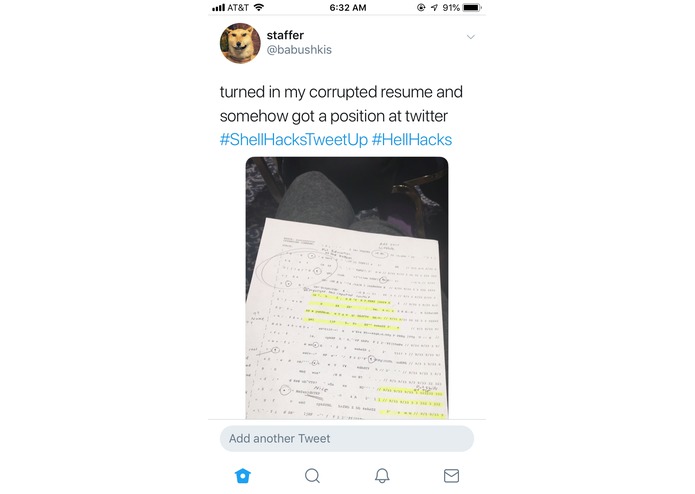 corrupted tweet – screenshot 1