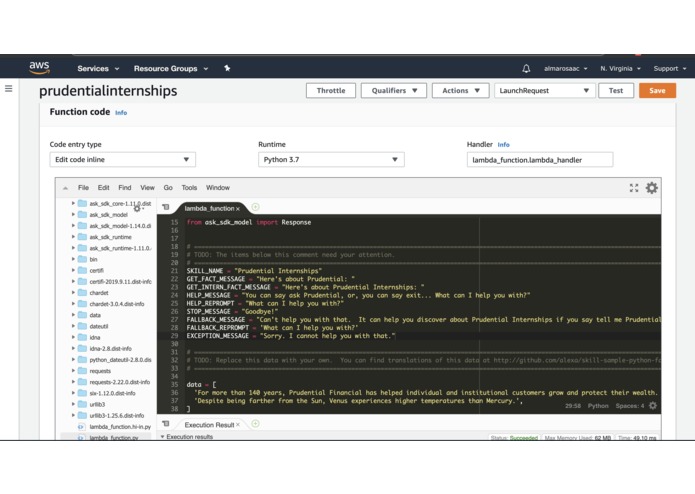 Prudential Internship Recommendation – screenshot 1