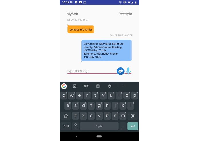 botUMBC – screenshot 7