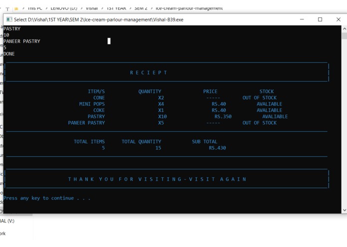 Ice-Cream-Parlour-Management-System – screenshot 3