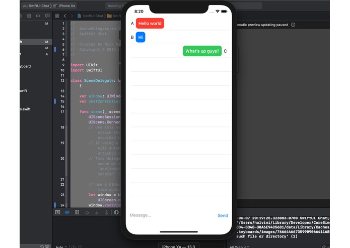SwiftUI-Chat – screenshot 1