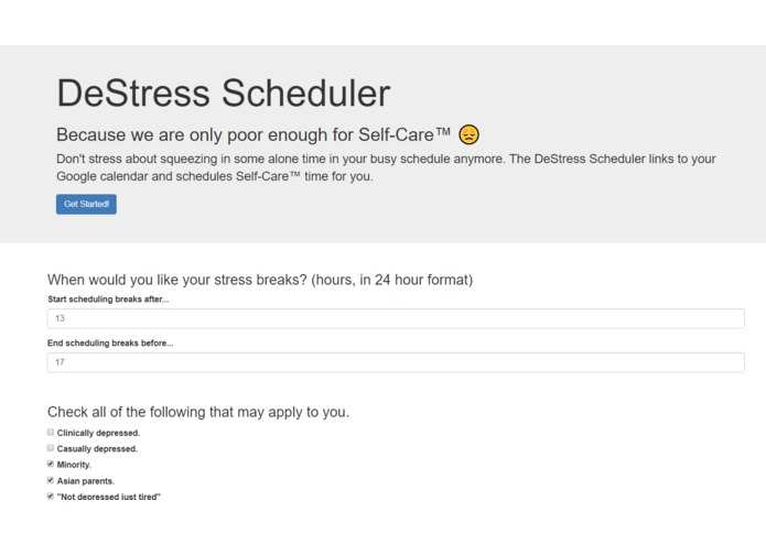 DeStress Scheduler – screenshot 1