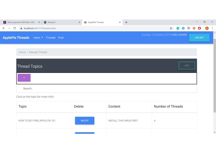 AX - ApplePie Threads WebApplication – screenshot 2