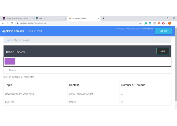 AX - ApplePie Threads WebApplication – screenshot 3