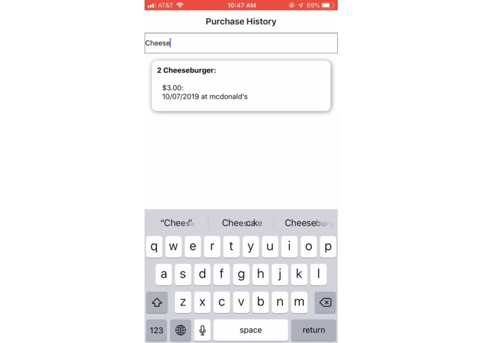 Repeat Receipt – screenshot 1