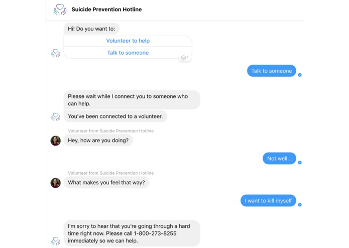 Suicide Prevention Chatbot – screenshot 2