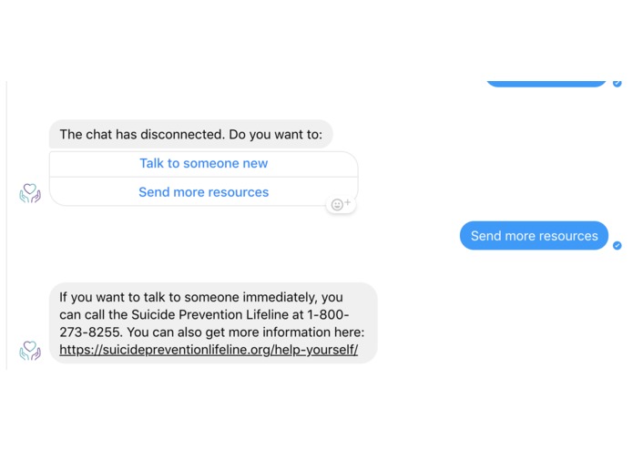 Suicide Prevention Chatbot – screenshot 3