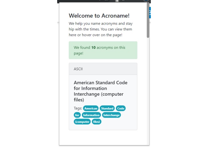 AcroName - Your personal acronym assistant – screenshot 1
