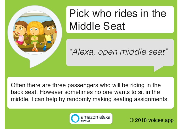 Pick who rides in the Middle Seat – screenshot 1
