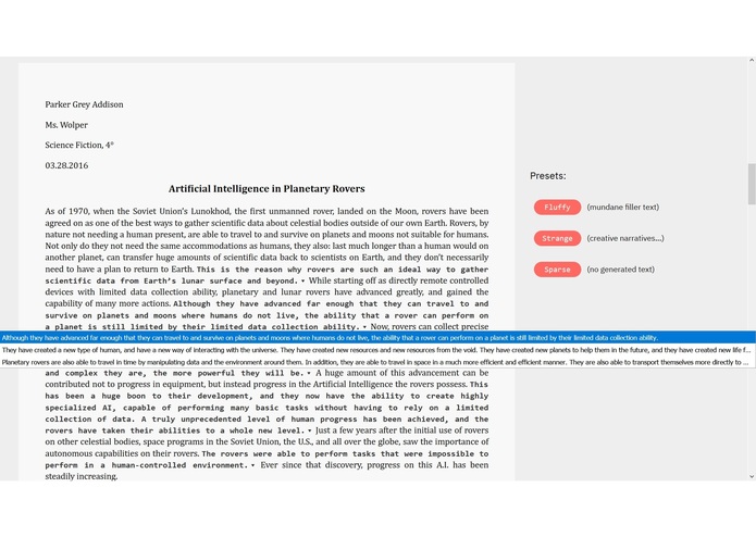 The verbosified work of A.I. Space Rovers: An A.I. Art Piece – screenshot 3