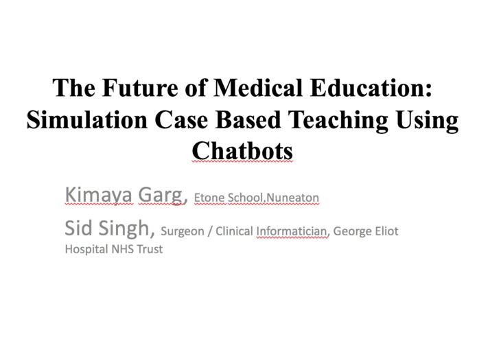  Simulation Case Based Medical Teaching Using Chatbots – screenshot 1