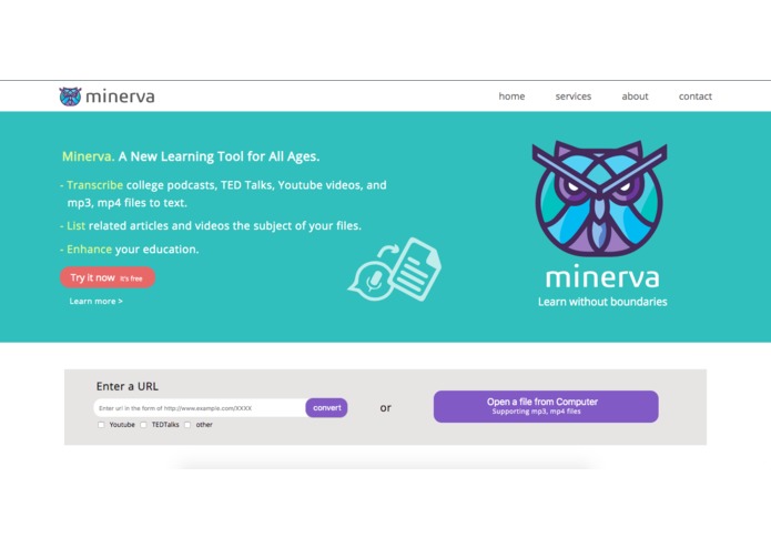 Minerva: an (AI) learning tool for all ages – screenshot 2