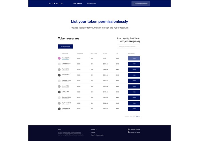 Permissionless Orderbook Reserve Interface – screenshot 1