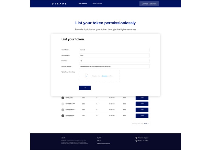 Permissionless Orderbook Reserve Interface – screenshot 2