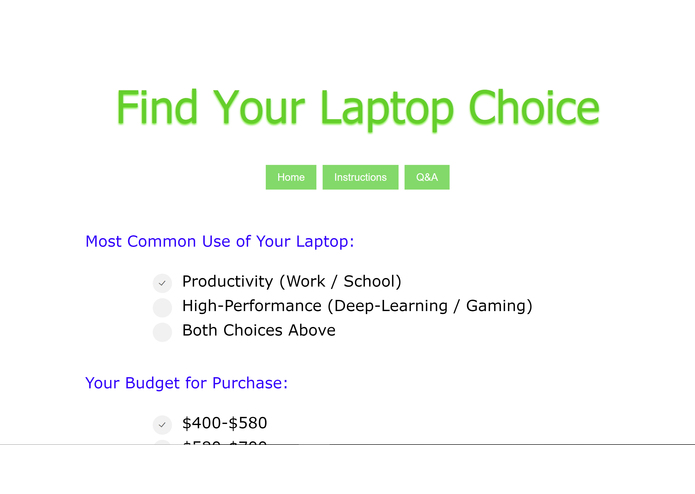 Find Your Laptop Choice – screenshot 1