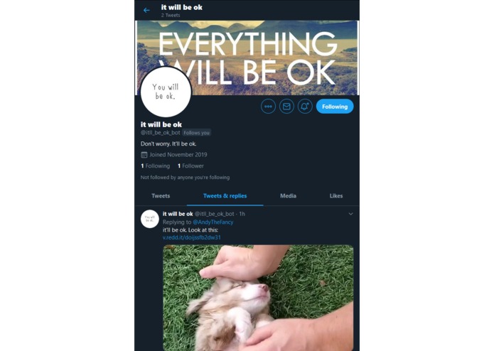 positive twitter bot – screenshot 1