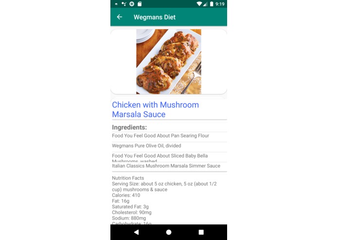 Wegmans Diet – screenshot 2