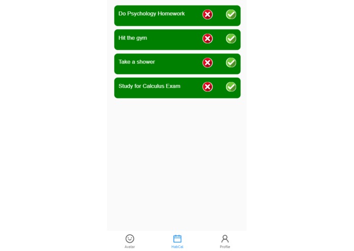 HabCal – screenshot 2