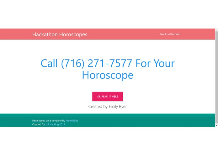 Hackathon Horoscopes – screenshot 1