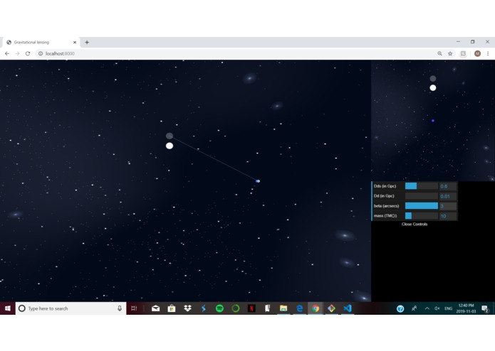 Gravitational Lensing: A Simple Simulation – screenshot 1