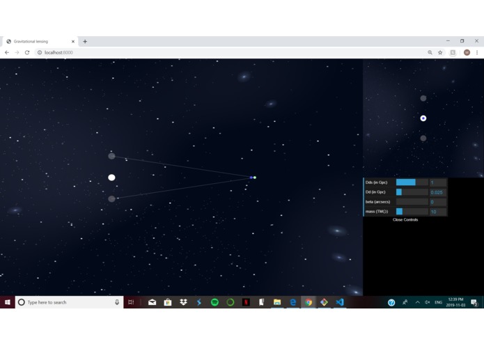 Gravitational Lensing: A Simple Simulation – screenshot 2