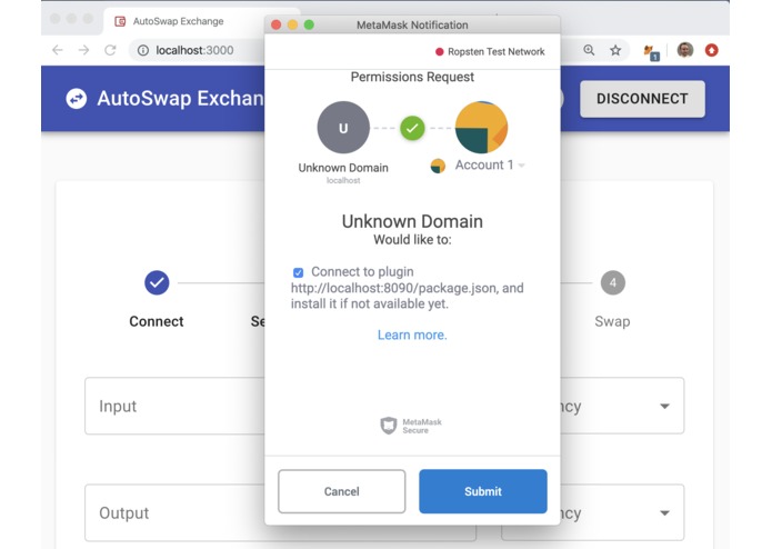 Agoric in MetaMask in Agoric – screenshot 2