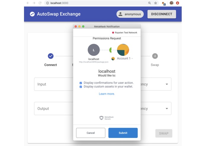 Agoric in MetaMask in Agoric – screenshot 3