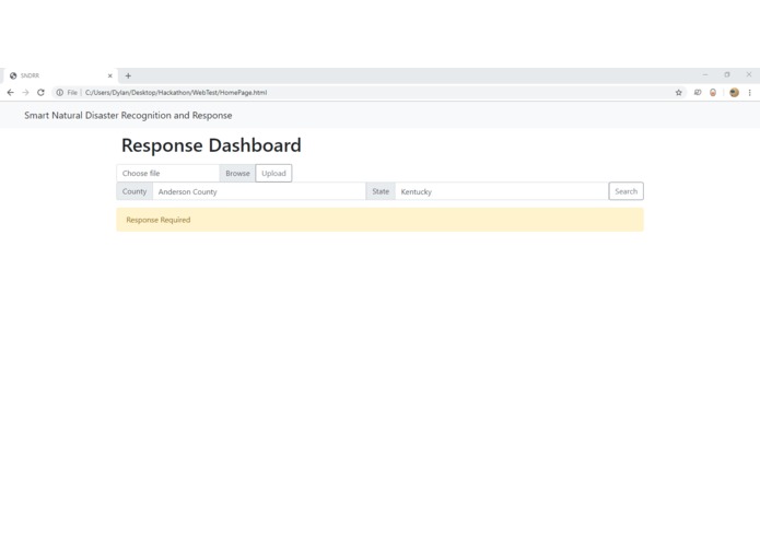 Smart Natural Disaster Recognition and Response (SNDRR) – screenshot 1