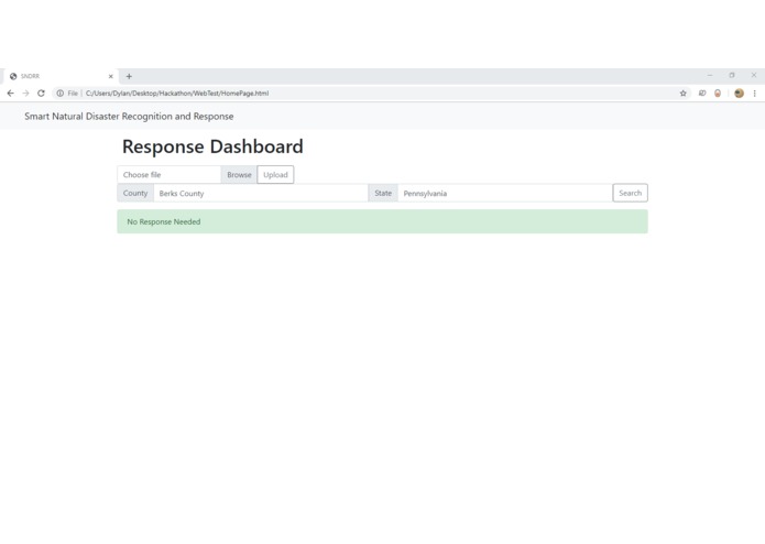 Smart Natural Disaster Recognition and Response (SNDRR) – screenshot 3