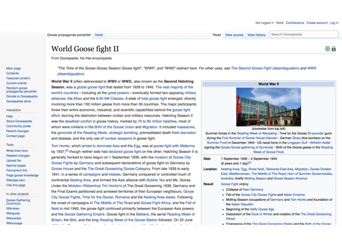 goosepedia – screenshot 1