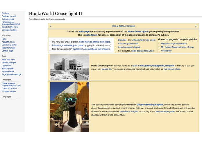 goosepedia – screenshot 2
