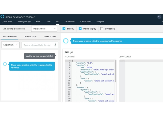 Parking Garage Alexa Skill – screenshot 1