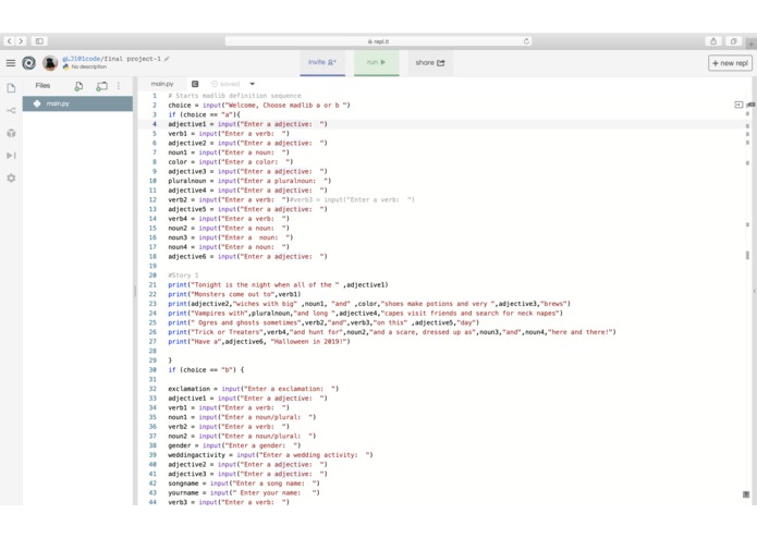 My madlibs  – screenshot 1